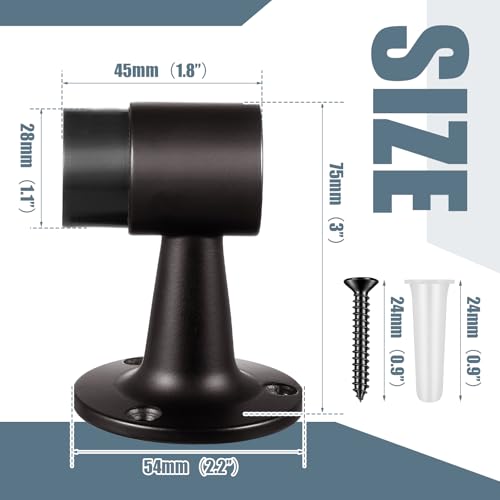 Yaocom 2 Pack Heavy Duty Floor Mounted Door Stop 3 in Aluminum Commercial Grade Door Stopper with Rubber Bumper & Stainless Steel Screws (Oil Rubbed Bronze) - color: Oil Rubbed Bronze