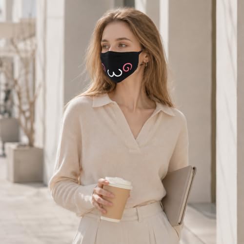 Cute Cat Face Mask, Kawaii Cotton Mouth Masks Reusable Washable Face Mask Anti-Dust Anime Masks for Women Men - color: 10pcs