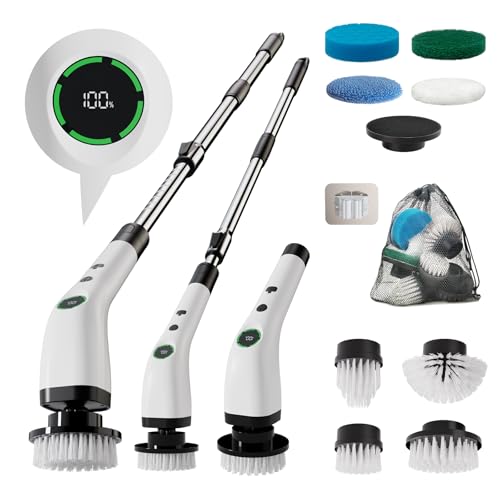 Electric Bathroom Cleaning Brush Cordless Shower Scrubber SD-CTB01 - color: White and Black