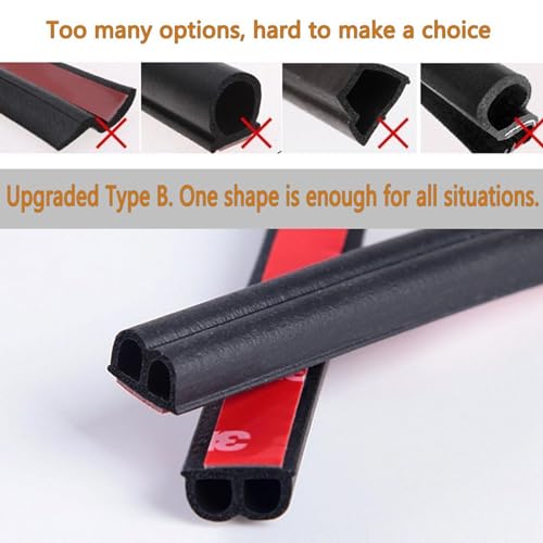 98.4 Feet Universal Self Adhesive Weather Seal Strip, 51/100 x 1/5 Inch Thick, Car Door & Window Weatherstrip with Soundproof Engine Cover - size: 98.4 Feet Long