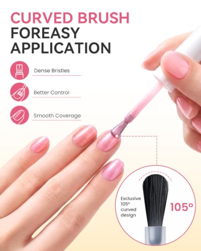 Makartt Pink Gel Nail Polish Set 15ML : 6 Sheer & Shimmer Colors - color: Petal Glow