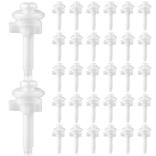 Jetec 32 Pieces Toilet Seat Screws Replacement Kit, White - color: White