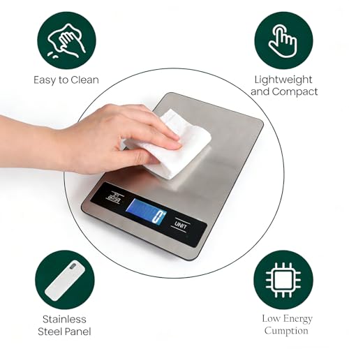33lb/15kg Digital Food Kitchen Scale, Measuring Recipes Coffee Meat Baking