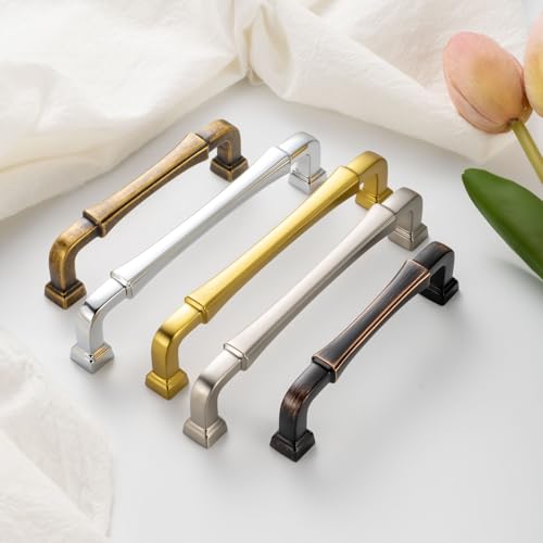 6-1/4 Inch Polished Chrome Cabinet Pulls and Handles 10 Pack 3175 - color: Polished Chrome, size: 6-1/4 In Hole Distance