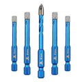 Diamond Drill Bit - BRSCHNITT 1/4 inch Masonry Drill Bits Set for Porcelain Tile Ceramic Stone Granite Marble,Hex Shank Diamond Hole Saw Drill Bit(5pcs/Pack). - size: 6/6/6/6mm+6mm