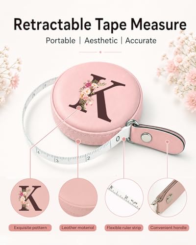 Maicican Retractable Tape Measure, Pink Leather Sewing Measuring Tape, K - color: Tape Measure-Pink K