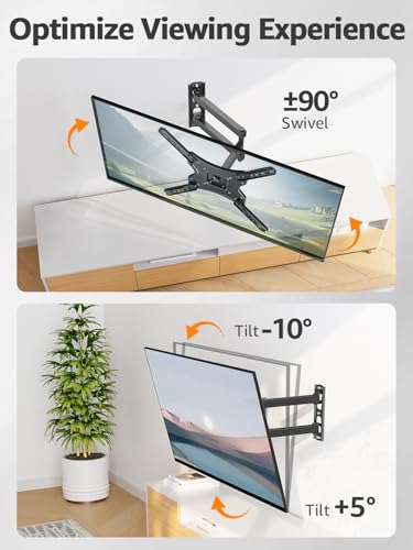 ELIVED Full Motion TV Wall Mount for 26-60" TVs, Max VESA 400x400, 77 lbs. - size: Arm: 16" TV: 26-60"