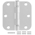 3 Pack Rounded Brushed Nickel Door Hinges 3.5" No-Squeak Ball Bearing - color: Satin Nickel Ball Bearing, size: 3 Pack