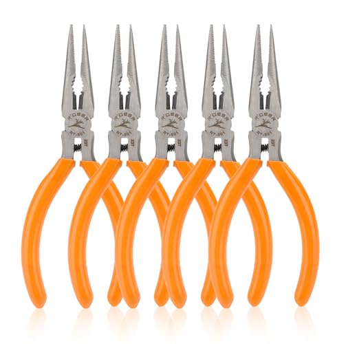 Rongon 5in Small Needle Nose Pliers,Long Nose Plier, Jewelry Plier Tool - size: 5Pcs