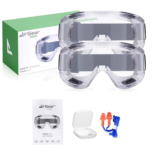 AirGearPro Vision-1000 Anti-Fog Safety Goggles, ANSI Z87.1 Anti-Scratch