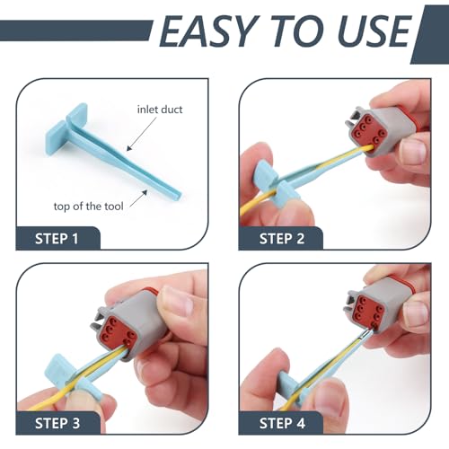 Newdeli 504PCS Deutsch Connector Kit with Crimper 2 3 4 6 8 12 Pin DT Connectors with Deutsch Crimp Tool 14-20AWG Pin Removal Tool Size 16 Solid Contacts Automotive Electrical Wire Connectors - size: DT Connector 504 Pcs Multi-Pin Kit
