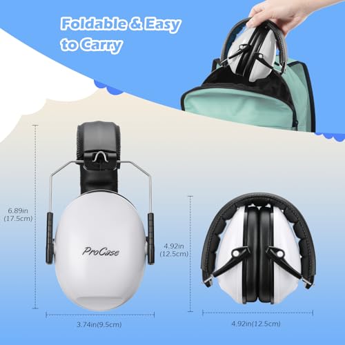 ProCase Noise Cancelling Headphones for Kids/Toddlers SNR 27dB Ear Muffs - color: White