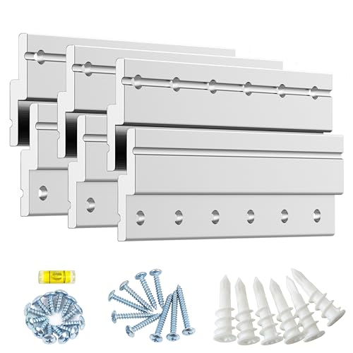 6" Heavy Duty French Cleat Picture Hanger,Aluminum Z Bar Clips, Interlocking Wall Mounting Brackets for Hanging Mirror, Panel, Whiteboard, Cabinet, Shelf, Headboard, Photoes (3 Pairs up to 70 lbs) - size: 6"(3 Pairs)
