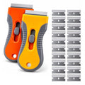 Razor Blade Scraper Set, 2 Safety-Lock Handles + 20 Steel Blades - size: 2pack+20pcs
