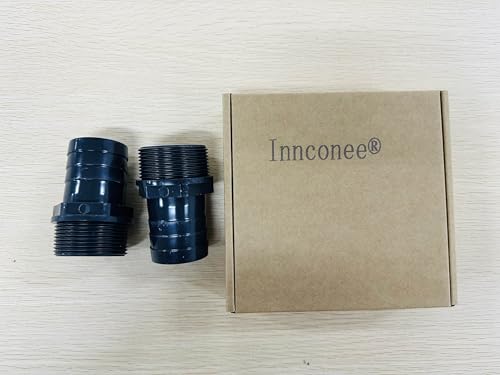 2 Pcs Pool PVC Tube Fitting Barbed Hose Fittings Adapter - color: Black, size: 1.5 Inch