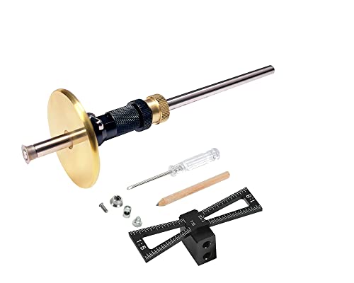 Dovetail Jig & Wheel Marking Gauge Set-Precision Woodworking Tools with Micro-Adjustment, Includes 2 Cutters + Pencil & Anodized Aluminum Jig for Dovetail Join Carpentry & DIY - color: Black