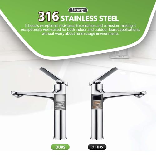 Litorange 30Pcs RP4993 Faucet Repair Kit, RP4993 Silicone Replacement Seats and 316 Stainless Steel Springs, Faucet Parts