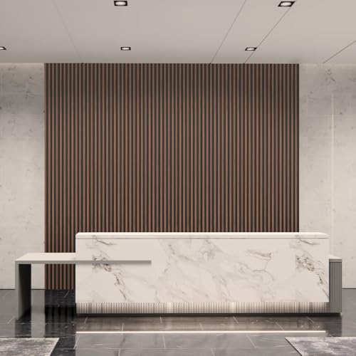 Art3d 96 x 6 Inch 3D Fluted Wood Textured Slat Wall Panel, 8-Pack, Walnut - color: WPC Walnut, size: 96*6