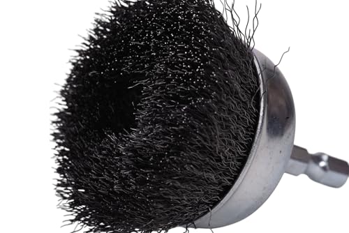 Century Drill & Tool 76213 Drill Cup Wire Brush, 1-3/4" Fine & Crimped | 1/4" shank, 0.008" wire diameter, cuts steel & metal, heat-resistant coating, rust-resistant coating - size: 1-3/4-Inch Fine