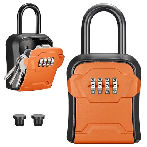 Puroma Key Lock Box for House Keys Combination Lockbox with Code, 1 Orange - color: Orange