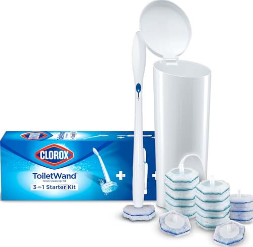 Clorox ToiletWand Toilet Cleaning Kit, 1 Starter Kit with 16 Refill Heads - size: 16 Count (Pack of 1)