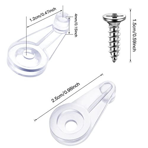 Blulu 20 Pack Glass Mirror Holder Clips for Wall Mounting | Glass Mirror Hanging Kit, Offset 0.24 Inch/ 6 mm, Hanging Retainer Fasteners with Screws and Anchors, for Fixing Cabinet Door - style: Practical Style