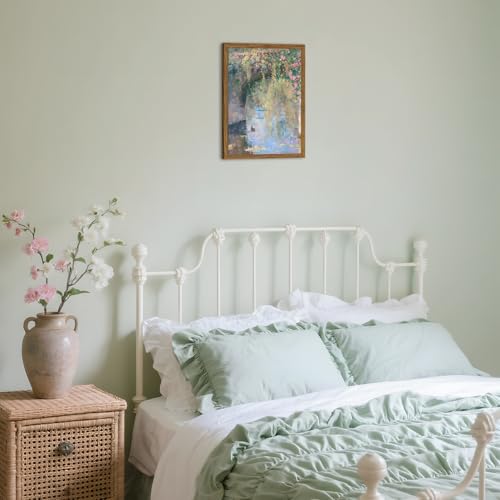 Framed Vintage Monet Canvas Wall Art, Floral Landscape Wall Decor Paintings, Country Nature Pictures Prints Aesthetic Home Decor for Living Room Bedroom Bathroom 12x16 inch - color: Bridge, size: 16"L x 12"W