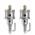 2-Pack 1-3/8" TCT Hole Saws for Hard Metal, Heavy Duty 35mm Tungsten Carbide Tipped Hole Cutters Set with Spring-Loaded Pilot Drill Bits for Stainless Steel, Metal, Iron, and Plastic - size: 1-3/8" (35mm)