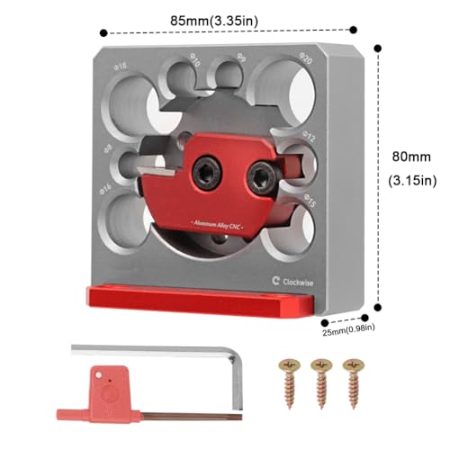 Adjustable Drill Milling Dowel Round Rod Auxiliary Tool with Carbide Blade, Electric Drill Milling Cylindrical Woodworking Tool Dowel Maker Jig with 8/9/10/12/15/16/18/20mm Holes,035G - color: Grey