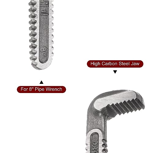HARFINGTON Pipe Wrench Hook Jaw 8" Plumbing Wrench Replacement Jaws Carbon Steel for 8" Adjustable Wrench - size: 8"