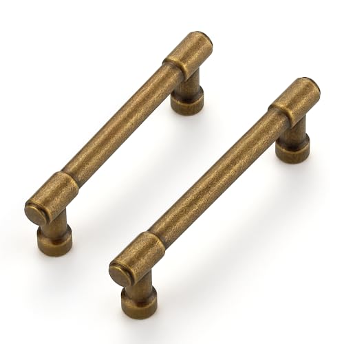 Ravinte Antique Brass Kitchen Pulls Cabinet Handles 3-3/4 Inch 10 Pack - color: Antique Brass, size: 3-3/4 Inches Hole Center