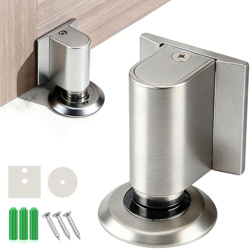 Magnetic Door Stoppers Door Catch, Heavy Duty Door Stop (Silver) - color: Silver