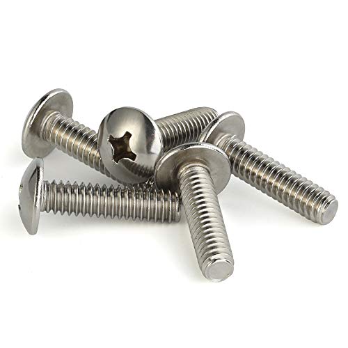 #10-24 x 1 Truss Head Machine Screws, Full Thread, 18-8 Stainless Steel, Quantity 50 - color: Silver, size: #10-24 x 1"