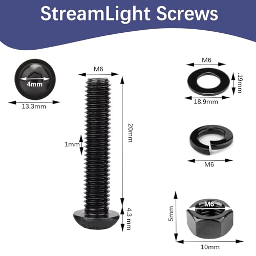 20 PCS M6*20 Cup Head Nuts and Bolts, Hex Head Bolt, Furniture Spare Parts, Crib Bolts Replacement Kit, Fully Threaded, Black Oxide Furniture Screws Connector for Chair Furniture Cots Beds - size: M6*20