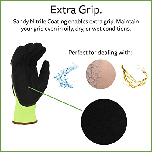 Cordova 7735 OGRE Impact Gloves, Padded Nitrile Coating for Extra Grip, Reinforced Thumb, High-Visibility Work Gloves, Flexible and Comfy, Heavy-Duty, 3X-Large, 1-Pack - size: 3X-Large