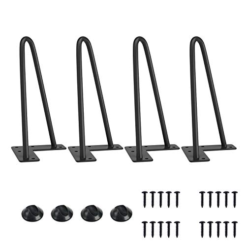 SMARTSTANDARD 8 Inch Heavy Duty Hairpin Furniture Legs, Black 4PCS - color: Black, size: 8 Inch