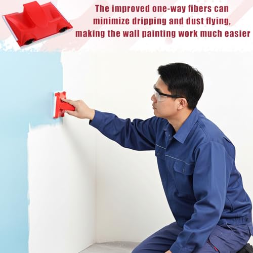 Edge Painting Tool, Corner Walls & Ceilings Pad Painter, Paint Edger Trimmer with 2pcs Replacement Pad Refills, Paint Pad Applicator for Ceilings Corner Edges Painter Trim Painting Supplies