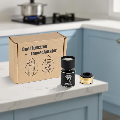 Hibbent NSF/ANSI/CAN 61 & cUPC Certified Faucet Aerator, Matte Black - color: Matte Black, style: Classic 360 Degree Faucet Aerator