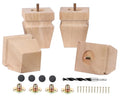 Unfinished Oak Sofa Legs-Heavy Duty Mid Century (Natural 4"H*3.15"W) - color: Plain Wood Color, size: 4"H*3.15"W