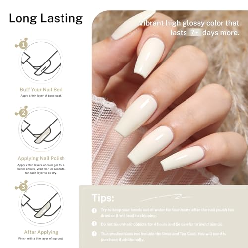 OpenLive 16.5ml Beige White Nail Polish Large Volume Quick Dry Nail Polish - color: Beige White