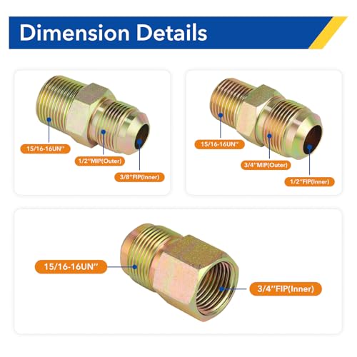 72" Flexible Gas Line Kit for Dryer/Stove,5/8" OD x 3/4" & 1/2" Connectors - size: 72 inch 1pcs