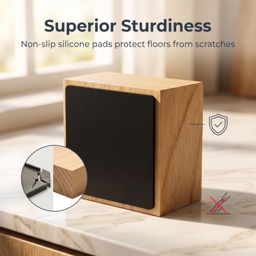 Lufia 2 Inch Solid Pine Wood Furniture Risers 4 Pack, Non Slip Silicone Lift Blocks for Bed Sofa Desk Cabinet - color: Natural Wood - 4-pack, size: 2 Inch