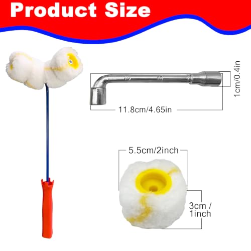 Mini Paint Roller Kit with 1 Frame, 16 Roller Covers & 1 Wrench. - color: 18 pcs