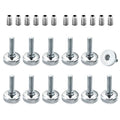 POWERTEC Threaded Leveling Feet 12PK with 3/8"-16 Threaded Inserts, Heavy Duty Adjustable Furniture Levelers with Large Nylon Foot for Cabinets, Benches, Tables & More (71189-P3) - size: Leveling Feet Insert, Set of 12