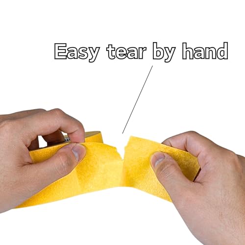 CHUANGSEED 3-Pack Yellow Painters Tape 1.88 Inches x 60 Yards Blue Masking Tape Bulk - Sharp Edge Line Technology, Produces Sharp Lines Residue-Free and Artisan Grade Wall Trim Tape - color: Yellow