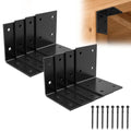 FMhotu 8Pcs 4" X 4" X 3" Heavy Duty Steel L Angle Bracket for Wood - size: 4" X 4" X 3"