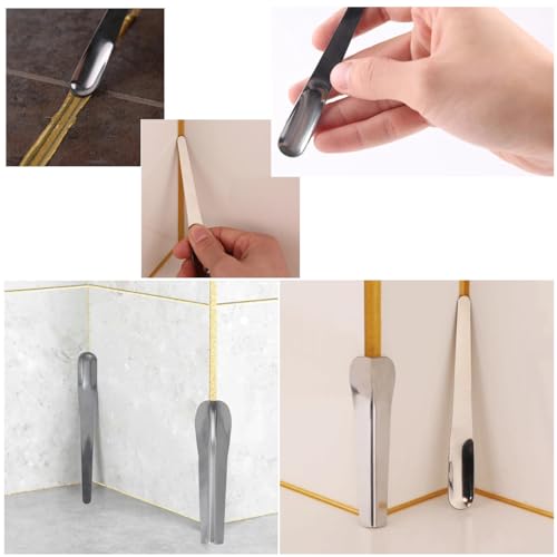 6 Pack Tile Grout Finishing Tool Spreader Spatulas Applicator Streamline Caulk Spatula Stainless Steel Concave and Convex Caulking Spatulas Tool Set for Silicone Sealant Caulk Grout Sealer