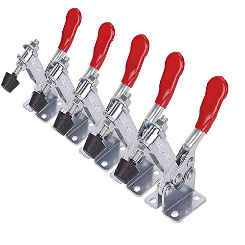 Toggle Clamp 201B 220Lbs Holding Capacity Heavy Duty Medium Hold Down Clamp Quick-Release Horizontal Clamp（5Pack) - style: 201B(5Pack)