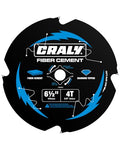 CRALY 6-1/2 Inch 4 Teeth Hardie Fiber Cement Circular Saw Blade, 5/8 Inch Arbor, Polycrystalline Diamond Tipped (PCD), Thin Kerf, Black Ice™, for Laminate Flooring(C0604FC) - size: 6-1/2'', 5/8'' arbor, 4T