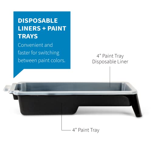 PD 4 Inch Paint Roller Tray and Liner Bundle, 12-Pack, Deep Pocket - color: Bundle (Mixed) – 12 Pack, size: 4-inch